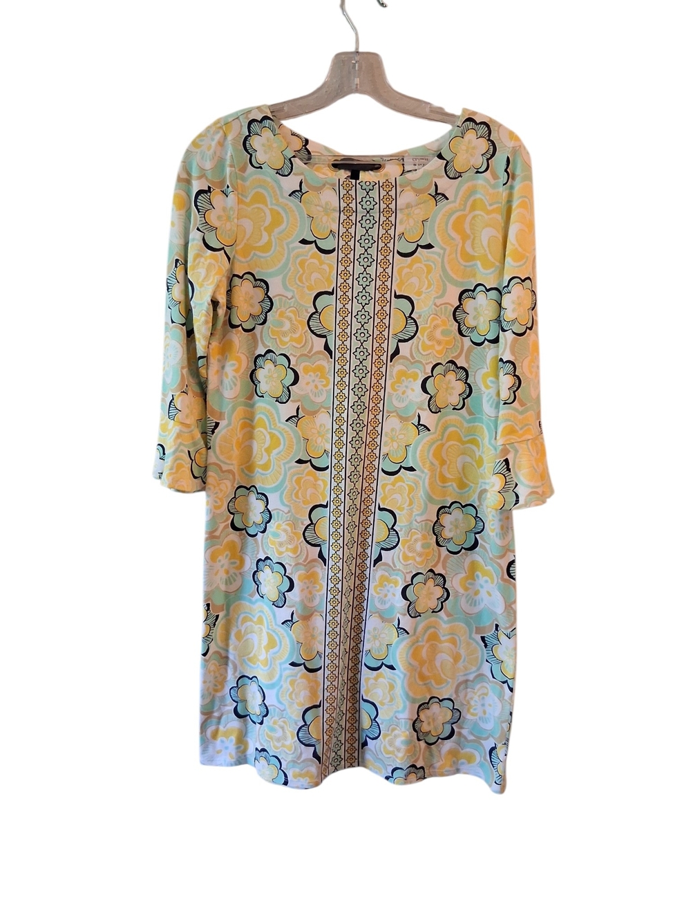 crown & ivy Vintage Inspired Retro Yellow & Black Floral Dress - Picture 3 of 7